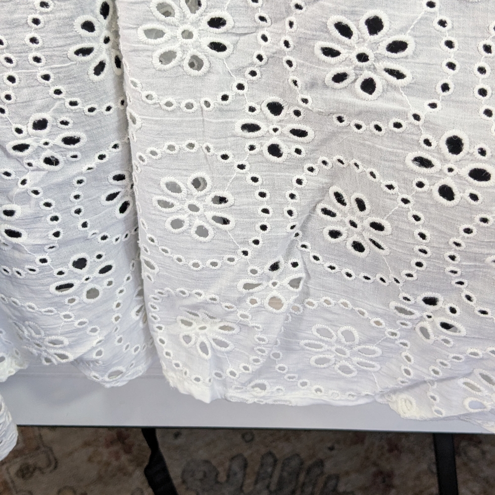 Pari Passu NWOT White Eyelet Over Black Maxi Elastic Waist Skirt Size 20 - Picture 5 of 11